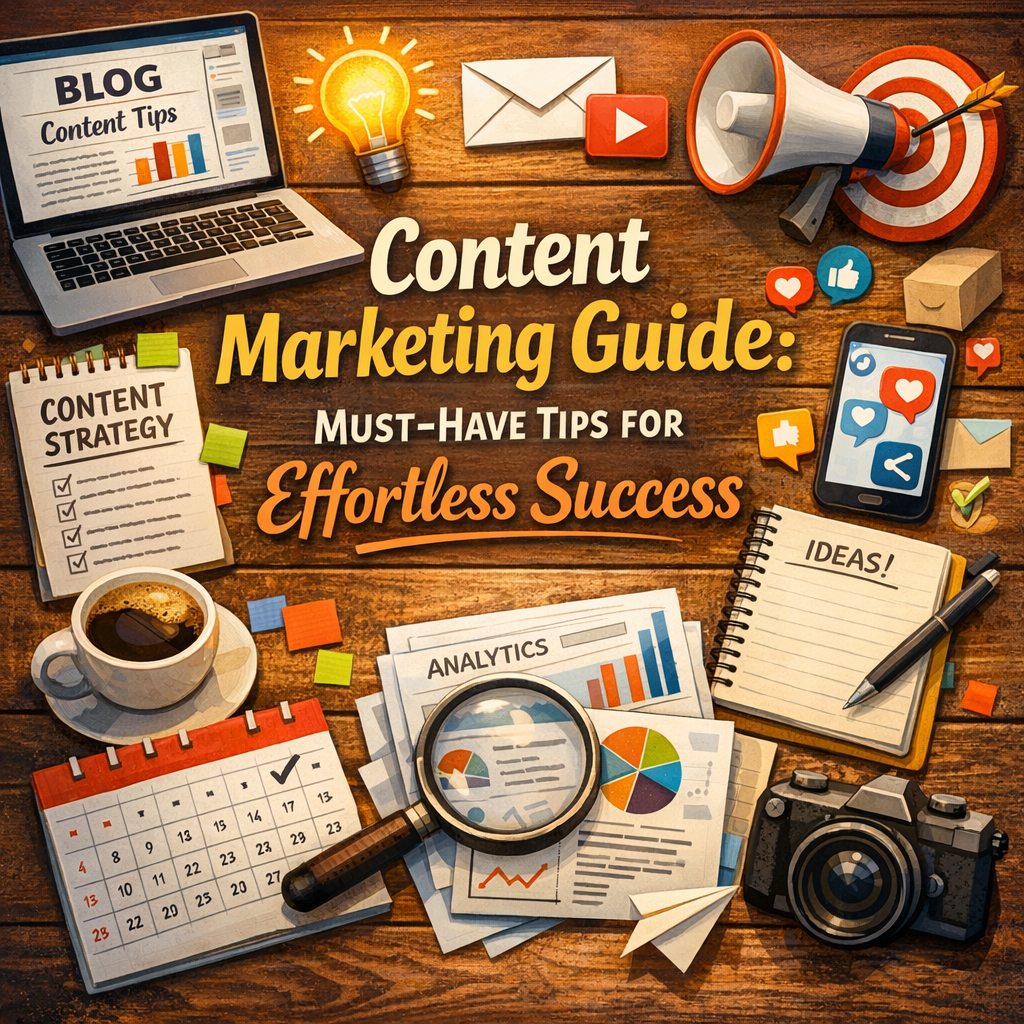 Illustration of Content Marketing Guide: Must-Have Tips for Effortless Success